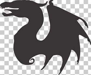 Dragon Silhouette Drawing PNG, Clipart, Artwork, Beak, Bird, Black And ...