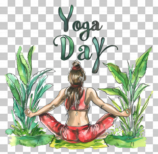 International Yoga Day - Yoga Day Poster With Meditation Illustration PNG