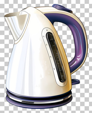 Watercolor Electric Kettle - Modern Electric Kettle With Sleek Design PNG
