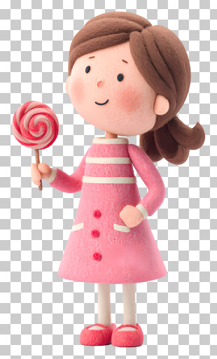 Girl Sharing Candy - Cheerful Girl With Lollipop PNG