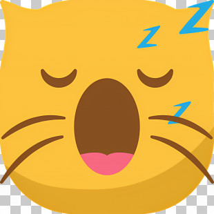 Sleeping Cat - Yellow Cat Yawning PNG