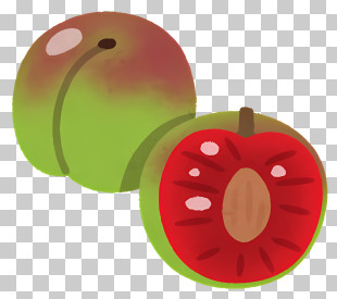 Fruit - Green Fruit With Red Inside PNG