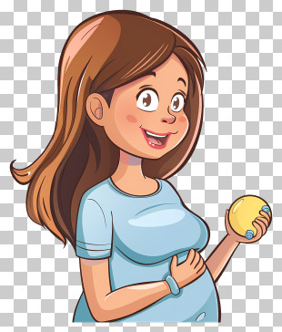 Pregnant Woman Cartoon - Smiling Pregnant Woman PNG
