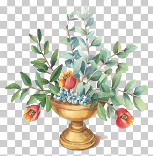 Cartoon - Elegant Flower Arrangement PNG
