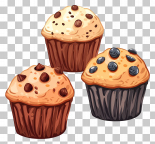 Muffins Chocolate Chip Muffins Blueberries Dessert Baked Goods PNG