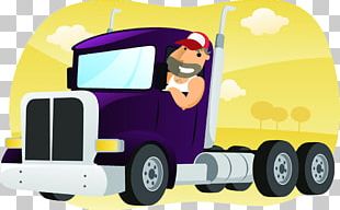 Cartoon Truck Driver PNG