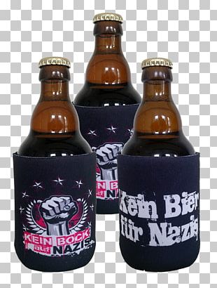 Kein Bock Auf Nazis Beer Bottle T-shirt Glass Bottle PNG