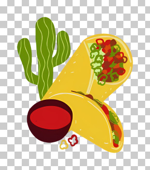 Taco - Taco With Salsa And Cactus PNG