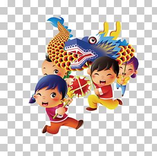 Dragon Dance Lion Dance Chinese New Year Cartoon Illustration PNG ...