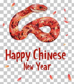 Chinese New Year - Red Snake Illustration For Chinese New Year PNG