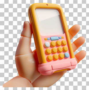 3d Mobile Phone - Colorful Phone In Hand PNG