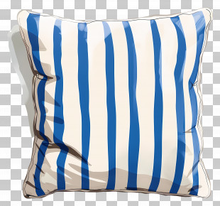 Square Pillow - Blue And White Striped Pillow PNG