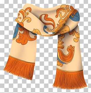 White Scarf - Patterned Scarf For A Fashionable Look PNG