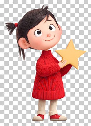 Girl Holding Christmas Star - Cute Girl Holding A Star PNG