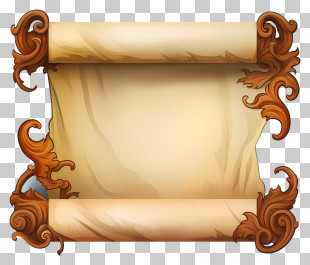 Hand Drawn Vintage Paper Scroll - Ornate Decorative Scroll With Retro Edges PNG