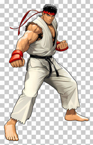 Ryu - Karate Martial Artist In Action Stance PNG
