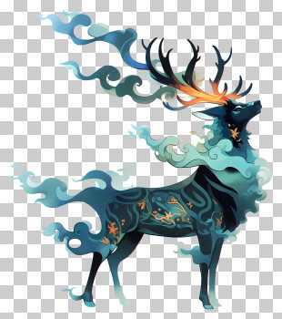 Holy Deer - Mystical Deer With Antlers PNG