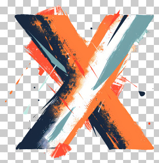 Alphabet Letters - Colorful Painted X PNG