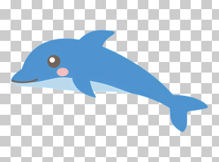 Icon - Blue Dolphin Cartoon Illustration PNG