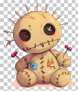 Voodoo Doll - Voodoo Doll With Stitches And Pins PNG