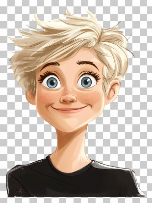 Ellen Degeneres - Cartoon Character With Big Eyes PNG