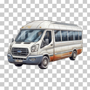 Bus - White Van For Transport PNG
