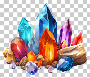Crystals - Vibrant Colorful Crystals And Gemstones PNG