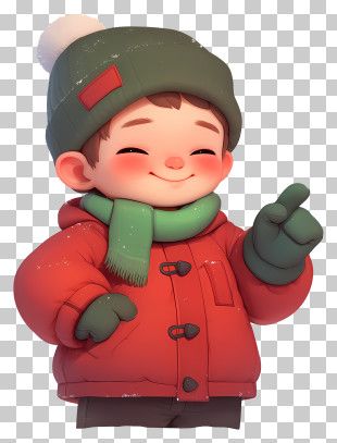 Cheerful Boy In Red Jacket PNG