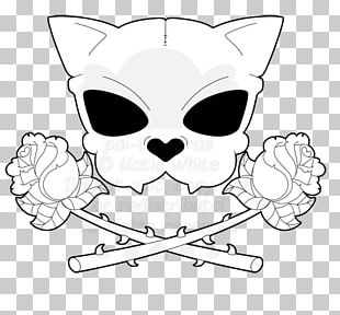 cat skull and crossbones clipart