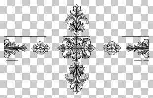 Line Art - Black And White Decorative Ornament PNG