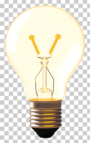Light Bulb - Yellow Glowing Light Bulb PNG