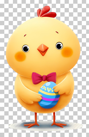 Cute Easter Chick With Egg PNG