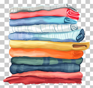 Stack Of Fabric - Pile Of Colorful Clothes Illustration PNG