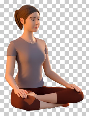 Casual Seated Meditator PNG
