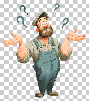 Confused Worker - Confused Farmer With Questions PNG