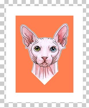 Sphynx Cat Kitten Whiskers Domestic Short-haired Cat Sticker PNG