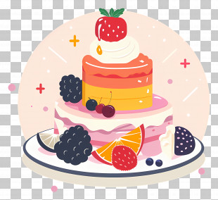 Dessert - Delicious Fruit Cake PNG