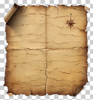 Flat Old Paper - Vintage Old Map With Compass PNG
