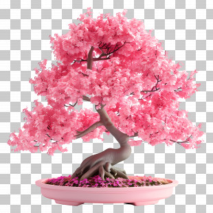 Pink Bonsai Tree - Beautiful Pink Bonsai Tree PNG