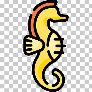 Seahorse - Cute Yellow Seahorse Illustration PNG