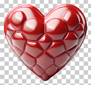 Heart Red Rectangular Triangular Pieces PNG