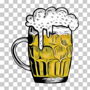 Pint Glass Drinkware Beer Glass Mug Yellow PNG