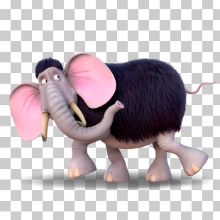 Maracuda - Furry Elephant With Pink Ears PNG