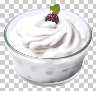 Whipped Cream - Whipped Cream Dessert In Glass Bowl PNG