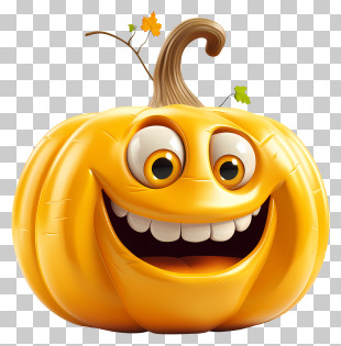 3d Cartoon Vegetable - Happy Pumpkin Cartoon With A Smile PNG