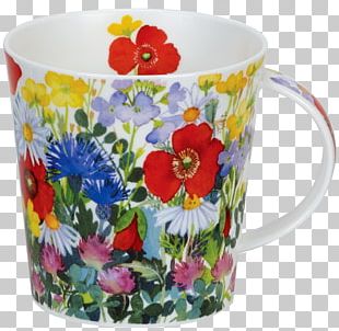 Coffee Cup Dunoon Flower Mug PNG