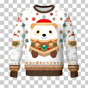 Ugly Sweater Day - Gingerbread Bear Sweater PNG