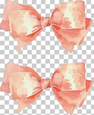 Hand Painted Watercolor Pink Bow PNG, Clipart, Art, Bow, Bow Clipart ...