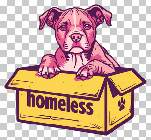 International Homeless Animals Day - Homeless Puppy In A Box PNG