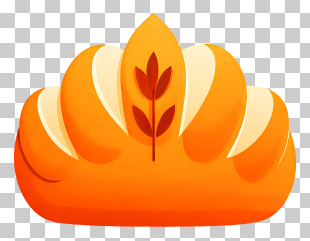 Thanksgiving Bread - Orange Bread With Wheat Design PNG